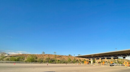 Toll station on Spanish highway.