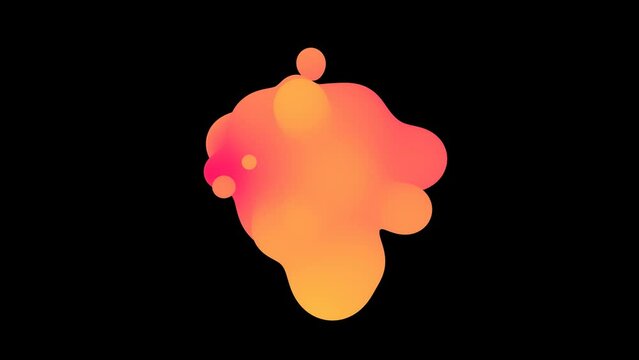 3D animation of Abstract smooth liquid shape. 4k seamless loop 3D animation. Smooth animation of bubbles, metaball with inner glow.