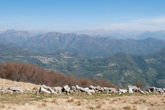 View form Monte Linzone Peak. Bergamo, Italy
