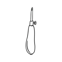 Vector illustration of punch needle. Carpet embroidery tool. hobby, handicraft, handicraft
