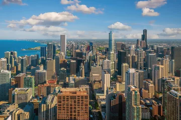 Foto auf Glas Chicago downtown skyline cityscape of  USA © f11photo