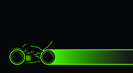 Green light bike on black background