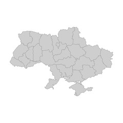 Outline political map of the Ukraine. High detailed vector illustration.