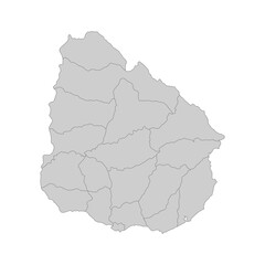 Outline political map of the Uruguay. High detailed vector illustration.