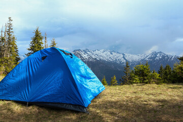 camping in the mountains