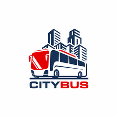 City bus logo design vector