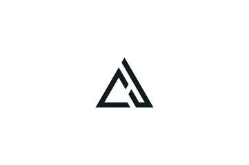 CJ triangle letter logo