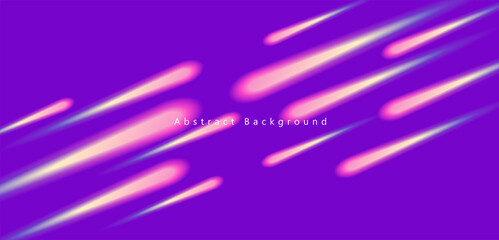 Abstract background of bright lights as meteor or comet creating texture on violet background