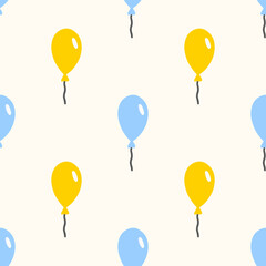 Balloon seamless pattern. Scandinavian style background. Vector illustration for fabric design, gift paper, baby clothes, textiles, cards.