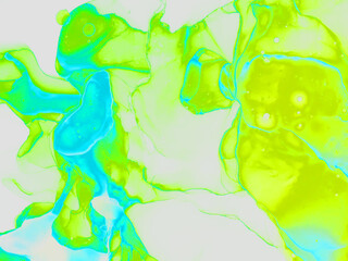 Modern creative watercolor background for trendy design. Colorful modern design art in green tones.