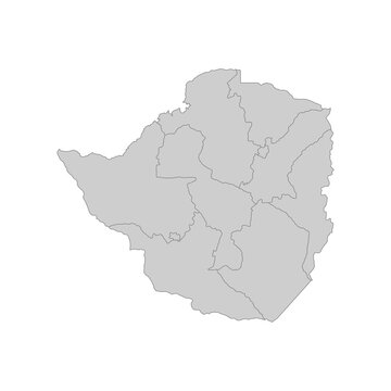 recommend clip art: Outline political map of the Zimbabwe. High detailed vector illustration.