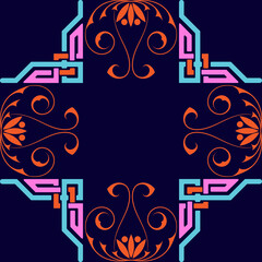  Seamless, national ornament, 3D pattern in Arabic, Asian style.