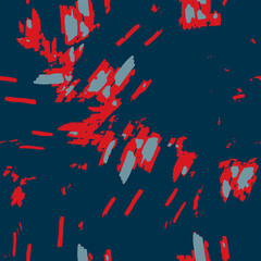 Fototapeta na wymiar Classic marine blue red yellow seamless texture. Modern retro swim wear fashion allover print. Memphis style masculine grunge abstract background. High quality jpg swatch.