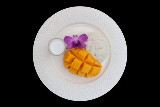 Mango Sticky Rice di-cut png with line path