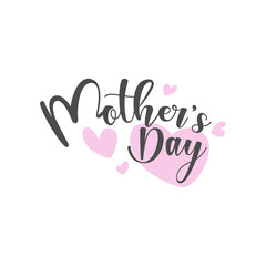 Happy mother's day lettering with hearts