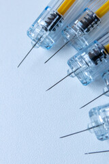 New medical vaccines ready for injection with syringe and vaccine to inject the cure for...