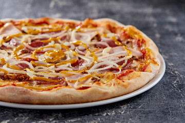 italian pizza on the dark background