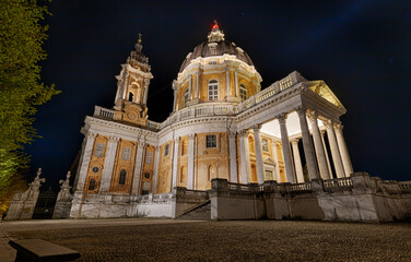 Superga Basilica in the night