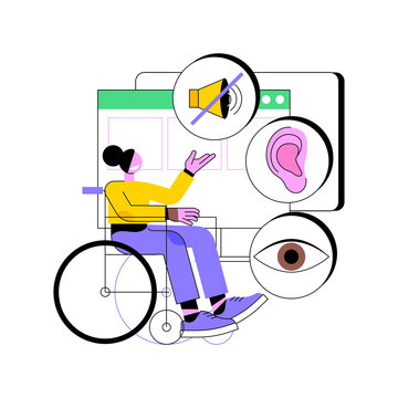 Web Accessibility Program Abstract Concept Vector Illustration. Websites For People With Special Needs, Usability Design, Accessibility Problem, Online Inclusivity Program, UI Abstract Metaphor.