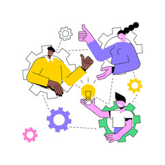 Social development abstract concept vector illustration. Children learn, social skills competence, positive impact, successful communication, career success, education abstract metaphor.