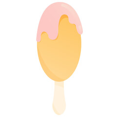 Flat illustration of ice cream. Summertime design element. 