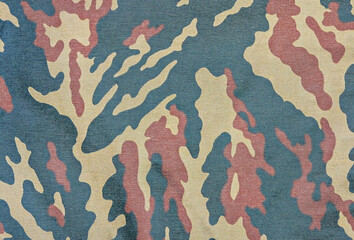 Camouflage pattern with rough realistic fabric texture