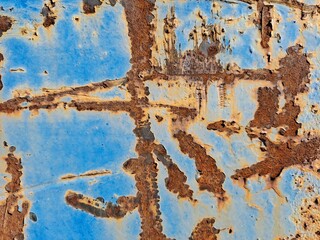 Stahl Wand Lackiert Rostig