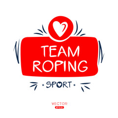 Fototapeta na wymiar Creative (team roping) Sport sticker, logo template, vector illustration.