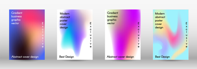 Set for liquid. Holographic abstract backgrounds.  Bright mesh blurred pattern in pink, blue, green tones.  Cover, poster, wallpaper. Colorful abstract texture. Poster design template.