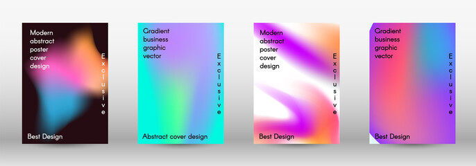 Set for liquid on colorful background.  Bright mesh blurred pattern in pink, blue, green tones.  Cover, poster, wallpaper. Colorful abstract texture. Poster design template.