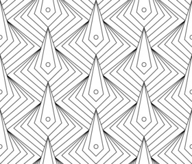 Seamless vector pattern. Black and white linear drawing. Coloring book, colouring page for children and adults. Abstract geometric design. Monochrome illustration. Easy to edit color and line weight