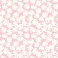 Ditsy flowers vector seamless pattern. Vintage floral surface pattern design. Retro styled botanical background. Chamomile meadow. Field of wild flowers. Modern print for fabric, paper