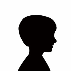 a boy head silhouette vector