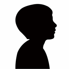 a boy head silhouette vector