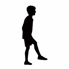 a boy body silhouette vector