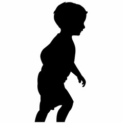 a boy body silhouette vector