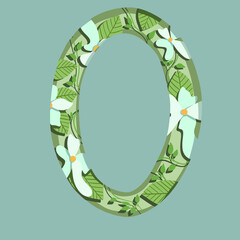 The letter "O". Can be used for various web resources. Floral print will decorate any design. Decorate your magazine, book or any web resource with this beautiful letter.