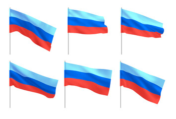 Flags Lugansk People Republic. Set of national realistic flags Lugansk People Republic. Vector