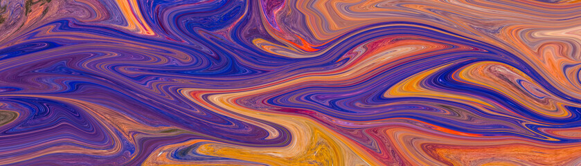 abstract background of liquid paint purple and orange color