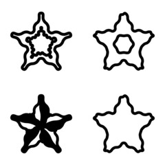 Wave_star Flat Icon Set Isolated On White Background
