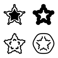 Wave_star Flat Icon Set Isolated On White Background
