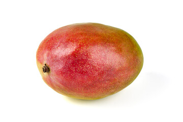 Juicy ripe Mango fruit, close-up, isolated on white background.