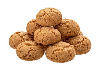 Italian amaretti, almond cookies isolated