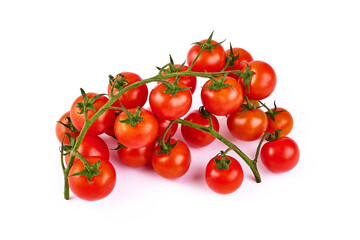 Cherry tomatoes, isolated on white background.