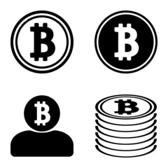 Bitcoins1-2 Flat Icon Set Isolated On White Background