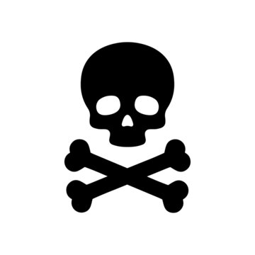 Black skull icon isolated on white background. Death logo, symbol, sign. Pirate. symbol. Vector graphic.