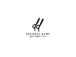 Fototapeta na wymiar DD Initial Handwriting logo, Signature Dd d d Letter Logo Icon Vector Image Design For All Kind Of Use