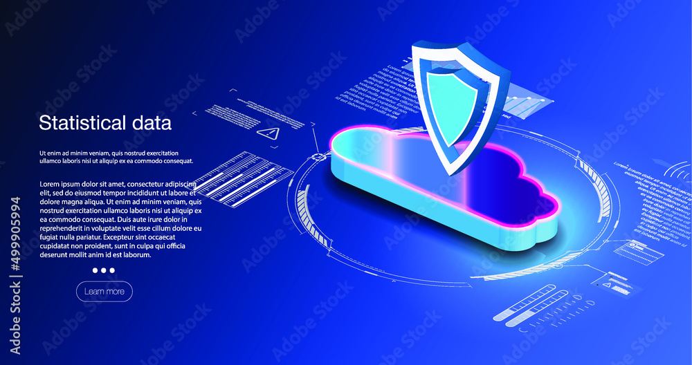 Poster cloud storage. a digital service or application that transfers data a server or hosting service netw