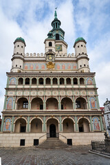 Obraz premium The facade with arcades of the historic Renaissance town hall