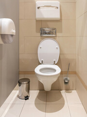 Fototapeta premium clean toilet cubicle of a public toilet in a hotel